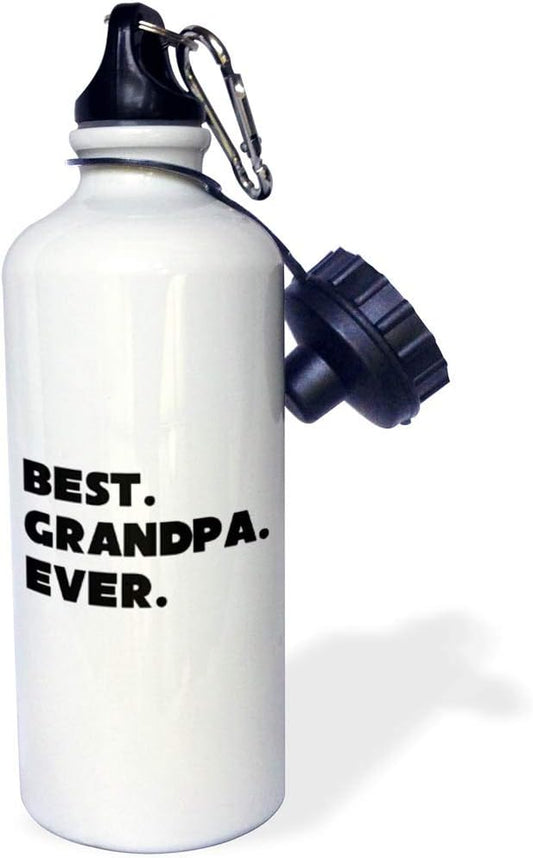 3dRose Best Grandpa Ever Sports Water Bottle, 21 oz, Multicolor