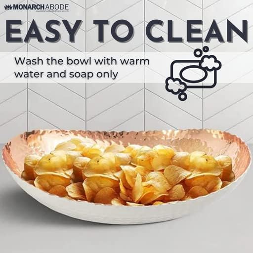 Monarch Abode Hand Hammered Decorative Bowl for Home Decor, 12.75-Inch Black and Nickel Plated – Key Bowl for Entryway Table, Catch All, Decorative Fruit Basin, Key Holder, Bowls for Home Decor