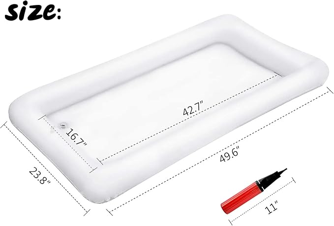 HBlife 3 PCS Inflatable Serving Bar, Salad Ice Tray Food Drink Containers with Drain Plug and 1 Hand Air Pump, Inflatable Buffet Cooler for Party Supplies