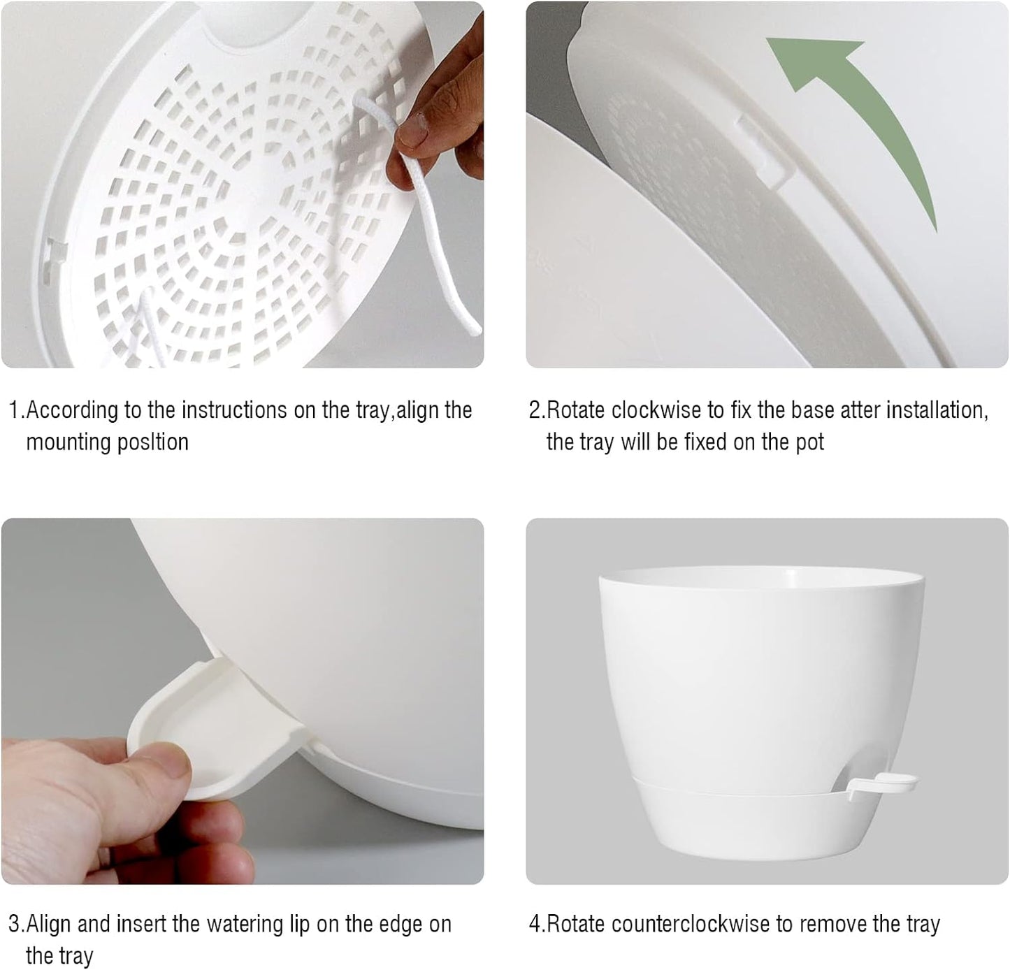 10 Inch Self Watering Hanging Pots, 2 Pack Hanging Planters with 40oZ Deep Reservior for Indoor Outdoor Plants Flowers, White