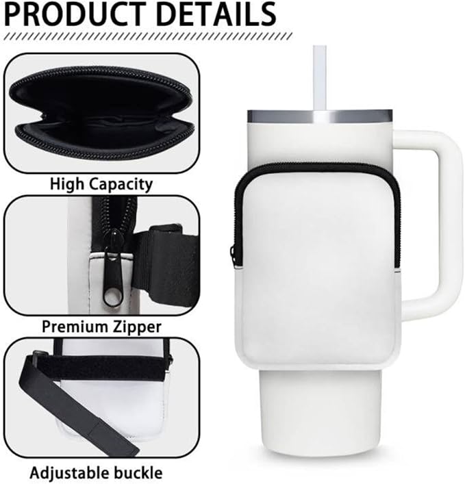 Highland Cattle Stanley Cup Pouch with Adjustable Strap Water Bottle Storage Bag Sunflower 40oz IceFlow Tumbler Pouch for Stanley Accessories