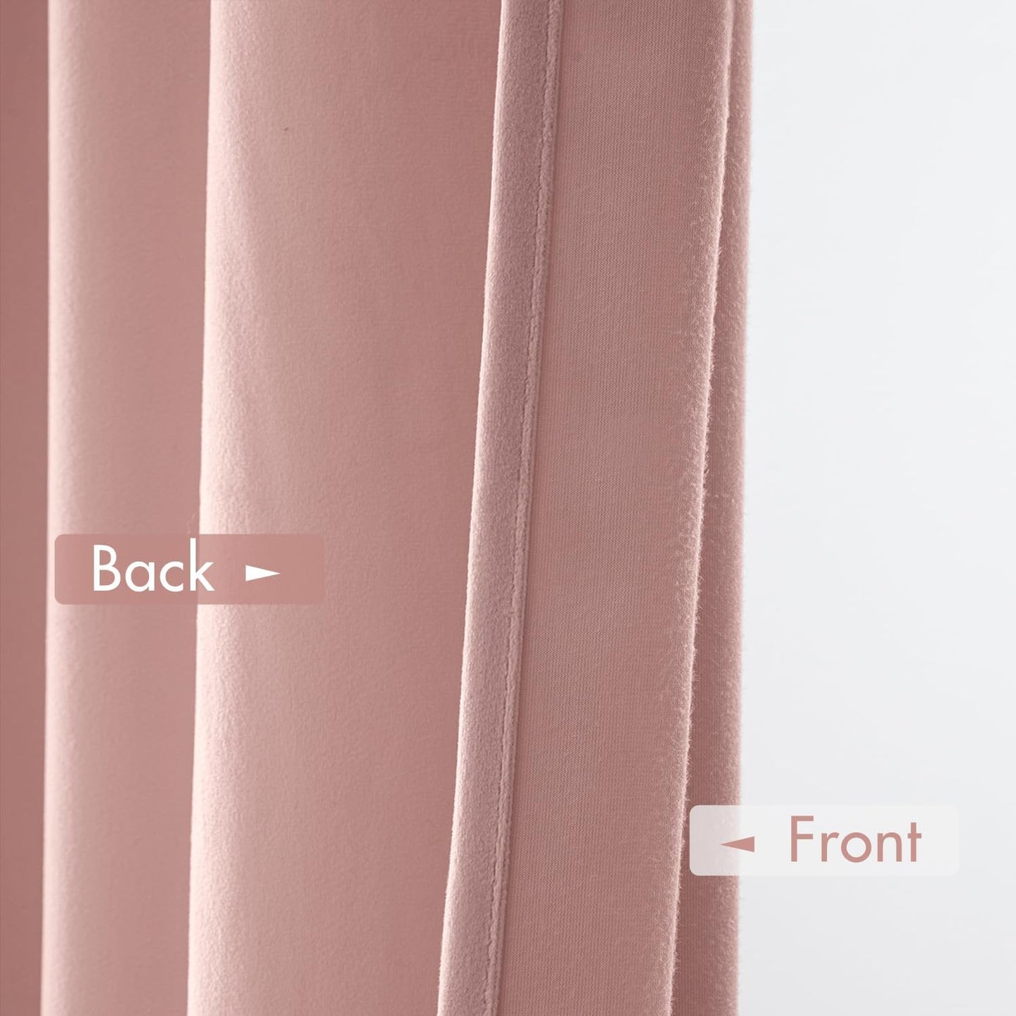 MIULEE Baby Pink Velvet Curtains Thermal Insulated Blackout Curtain Drapes for Bedroom Living Room Darkening 96 Inches Long Curtains Panels Rod Pocket Set of 2