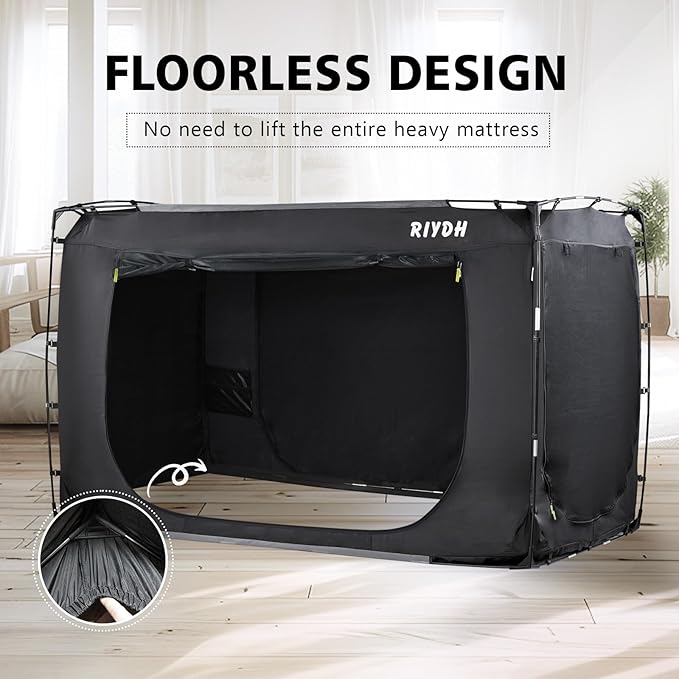 Bed Tent Bed Canopy Queen Size Tents for Adult and Kids- Portable Dream Tent Indoor Sleeping Tents 70% Blackout with 3 Doors Breathable Big Space Tents