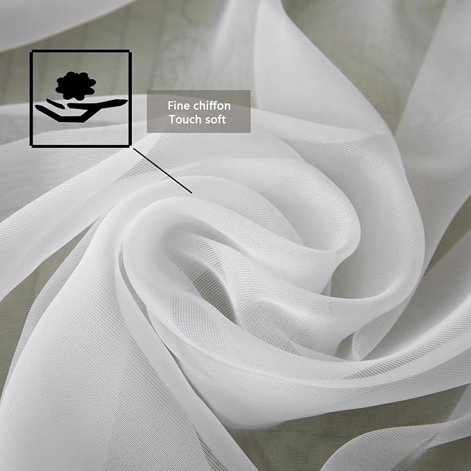 Canopy Bed Curtains for Top of Bed, White Princess Sheer Bed Canopy, Bed Scarf Valance for Girls (Queen, White)