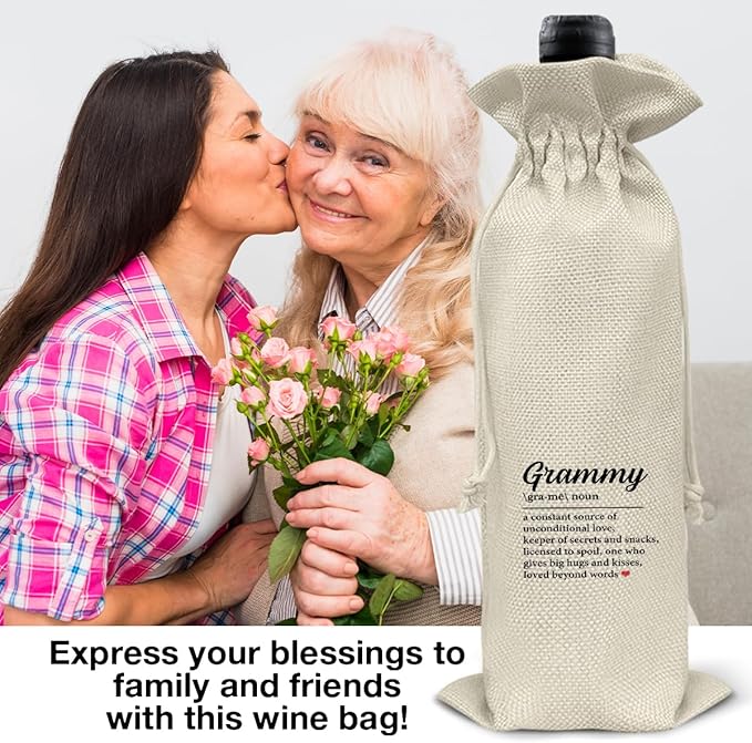 Grandma Gifts Wine Bag Grammy Gifts for Grandma Grammy Birthday Mother's Day Grammy Definition Wine Gift Bag