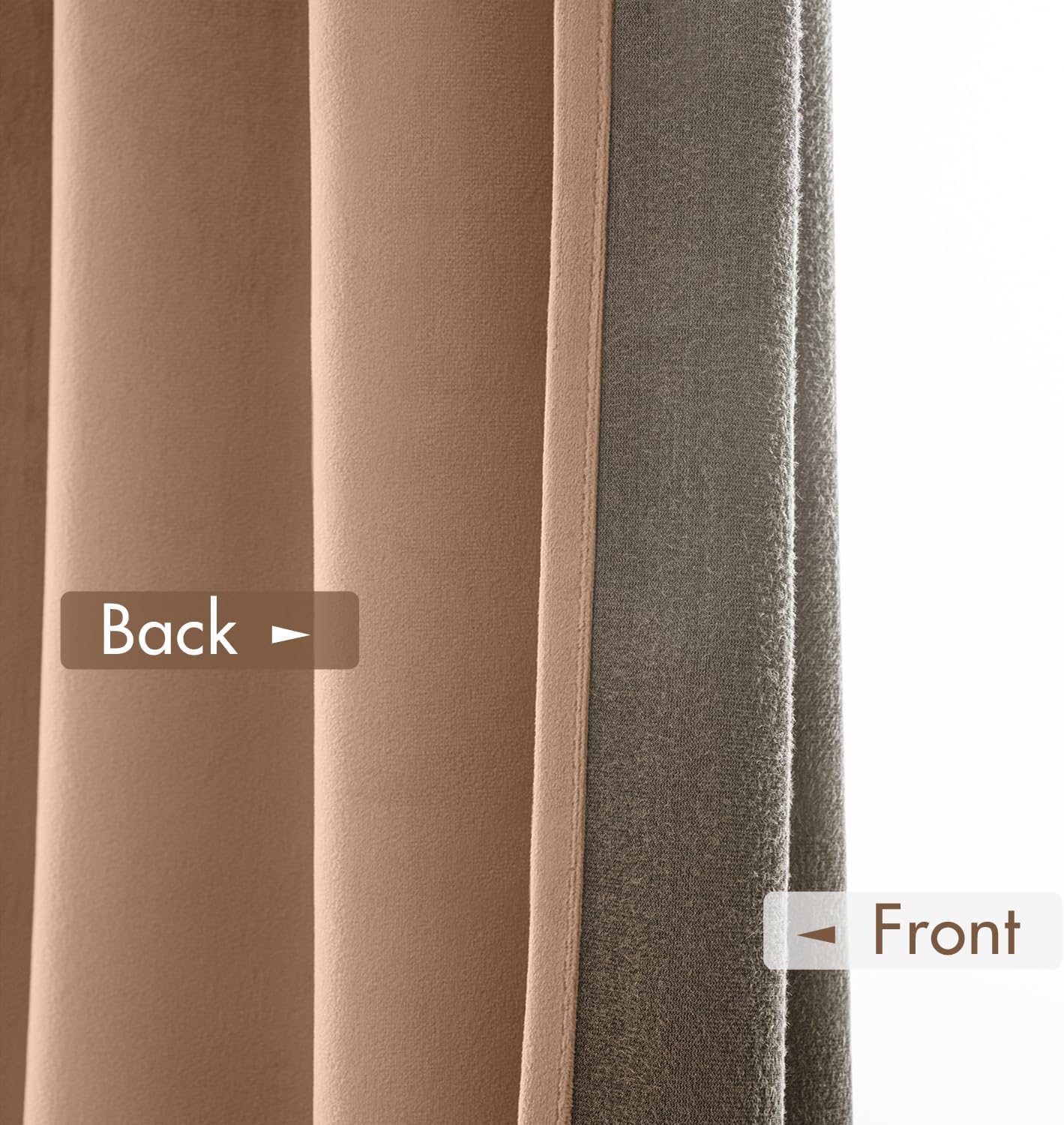 MIULEE Blush Beige Velvet Curtains Thermal Insulated Blackout Curtain Drapes for Bedroom Living Room Darkening 84 Inches Long Curtains Panels Rod Pocket Set of 2