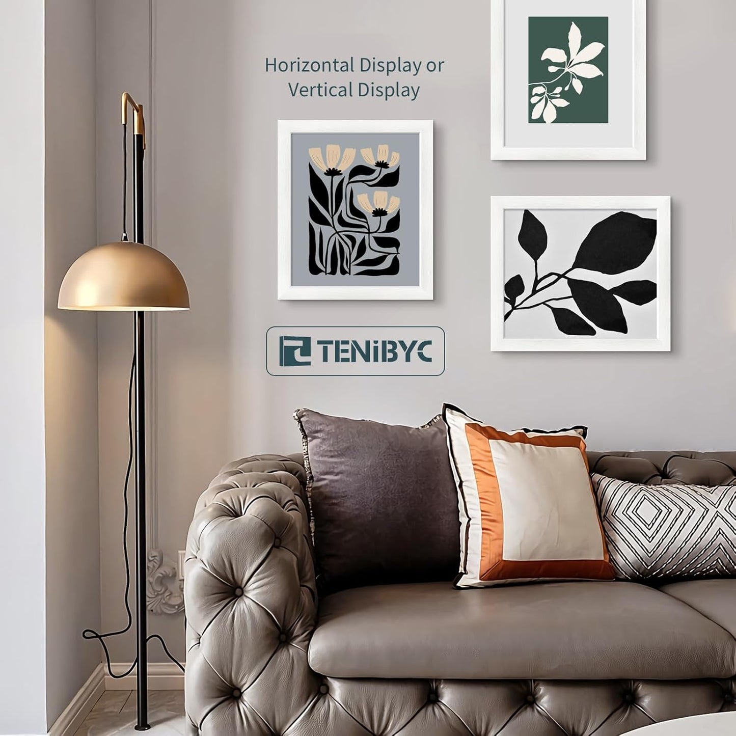 11x14 Picture Frame Set - 3 Pack, Textured White Solid Wood, HD Tempered Glass, Wall Gallery Photo Frame