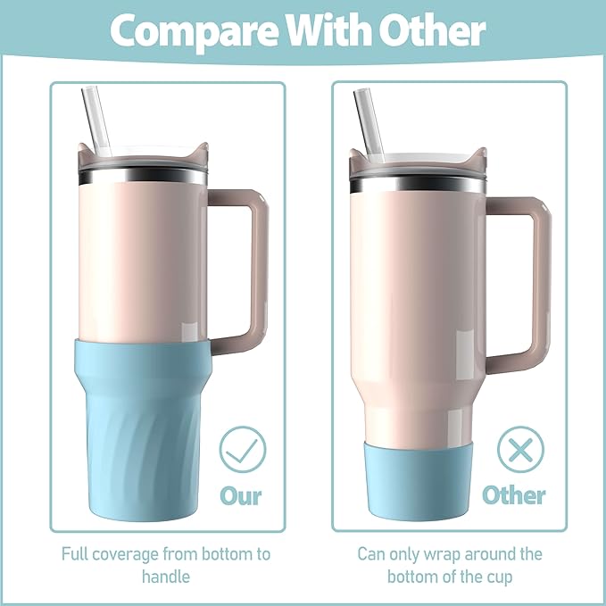 40oz Cup Accessories, Silicone Boot for 40oz Tumbler, Bottom Protector Cup Boot, Water Bottle Holder(Silicone Blue)