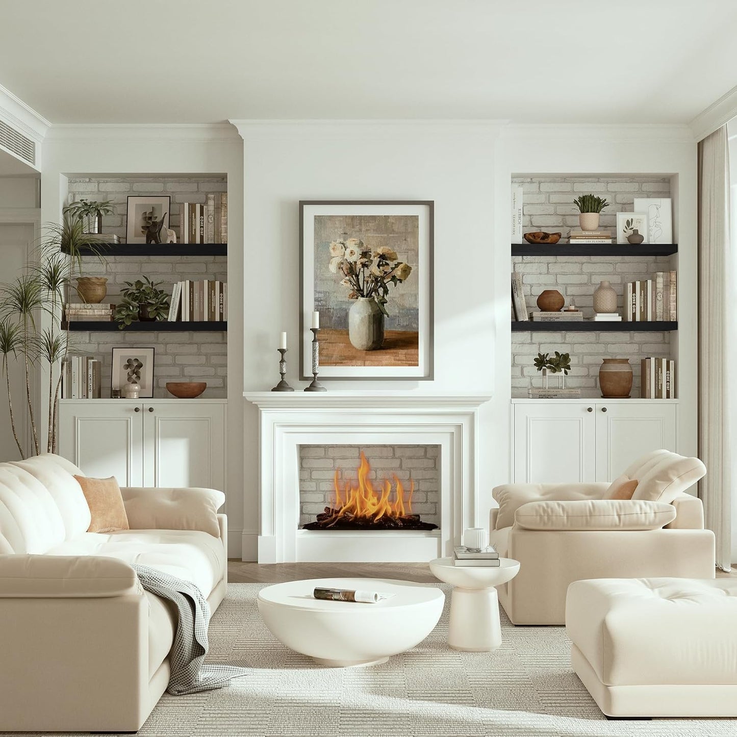 Black Floating Shelves for Wall 10 inch Deep, 36” x 10.3” x 1.8”, Large Wall Shelves for Bedroom, Bathroom, Living Room, Kitchen, Office, Modern Shelf Home Decor with Invisible Bracket