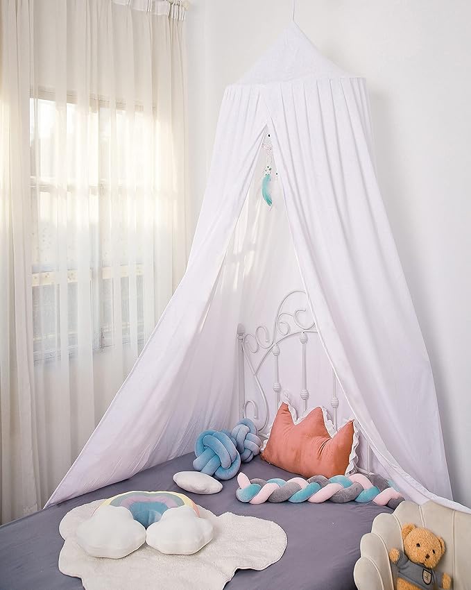 Upgrade Version of Canopy for Kids Bed, Extra Large Canopy for Girls Room Decoration Princess Castle Play Tent Hanging House, Dreamy Canopy for Children Room Reading Nook Canopies