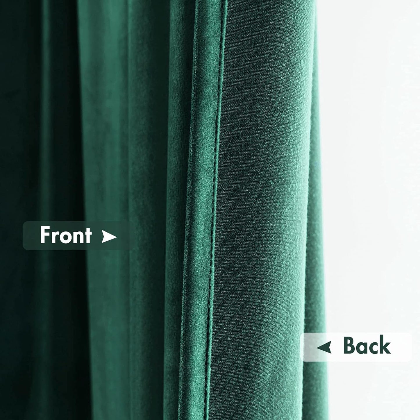 MIULEE Dark Green Velvet Curtains Thermal Insulated Blackout Curtain Christmas Emerald Green Drapes for Bedroom Living Room Darkening 72 Inches Long Curtains Panels Rod Pocket Set of 2