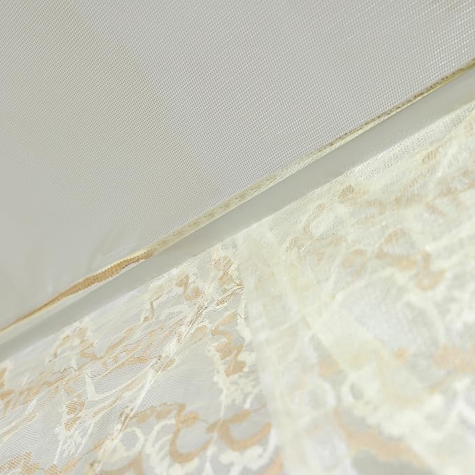 Bed Canopy, Princess Bed Curtain Net for Girls & Adults,Three-Doors Rectangle Lace Dome Netting (Yellow, King)