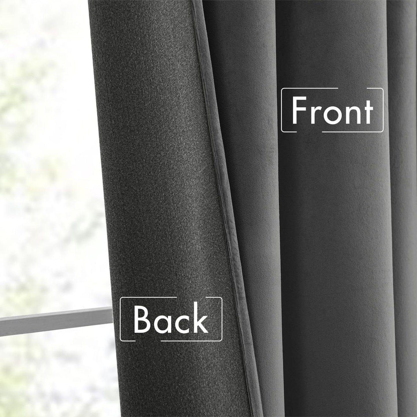 MIULEE Grey Velvet Curtains 84 inches Long 2 Panels - Luxury Pinch Pleated Room Darkening Window Drapes for Bedroom Living Room Thermal Insulated Super Soft Blackout, Back Tab Rod Pocket Gray