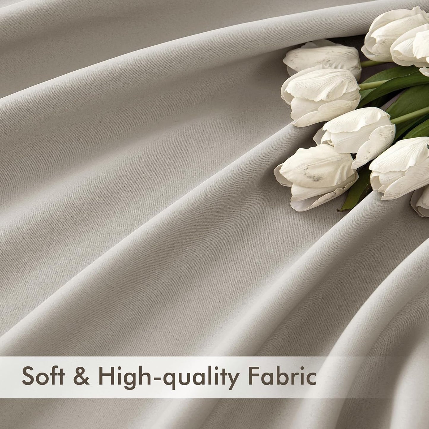 MIULEE Stone Back Tab Blackout Curtains 120 Inch Long 2 Panels Set for Bedroom, Rod Pocket/Pinch Pleated Extra Long Thermal Insulated Living Room Darkening Light Blocking 10FT Drapes