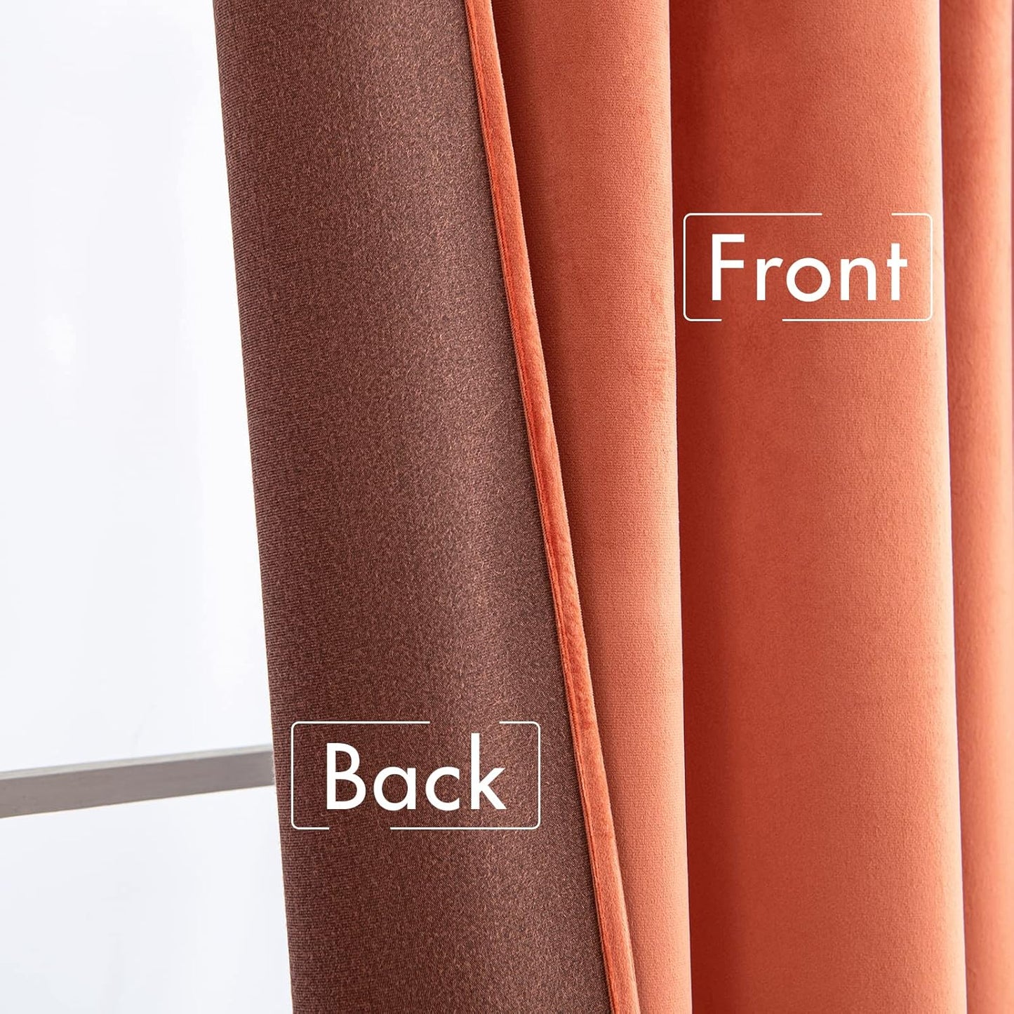 MIULEE Terracotta Velvet Curtains 96 Inches Long 2 Panels- Pinch Pleated Luxury Rust Fall Burnt Orange Window Curtains for Bedroom Living Room Thermal Insulated Super Soft Drapes Back Tab Decor