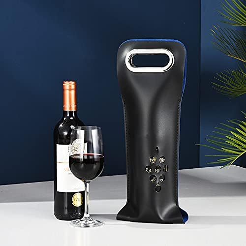 Leather Wine Bag with Handles Reusable Wine Carrier Bag Carrier Tote PU Leather Wine Gift Bag for Party Picnic Travel for Wine Lover Color Black 1 Bottle, color black- 1 bottle