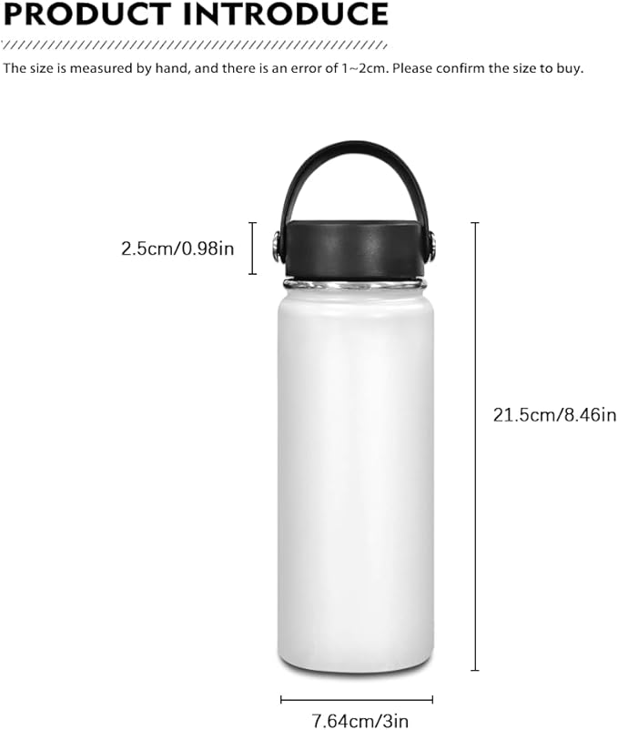 Oil Painting Stainless Steel Water Bottle for Girls Starry Sky 18 OZ Insulated Water Bottle and Water Bottle Carrier Bag Set Reusable Water Bottle