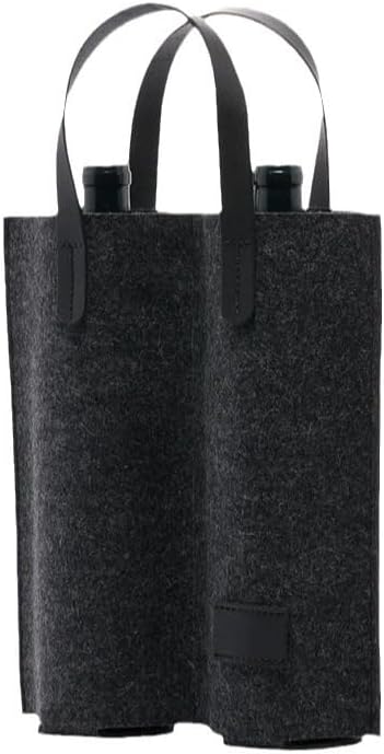 Daphilly Wine bags, 2 bottles wine gift bag for wine bottles, felt high grade wine gift bag for birthday, baby shower, wedding, graduation, Christmas and Thanksgiving (black)