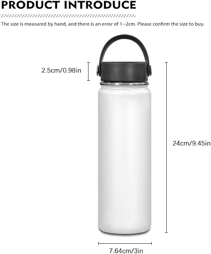 Oil Painting Stainless Steel Water Bottle for Girls Starry Sky 18 OZ Insulated Water Bottle and Water Bottle Carrier Bag Set Reusable Water Bottle