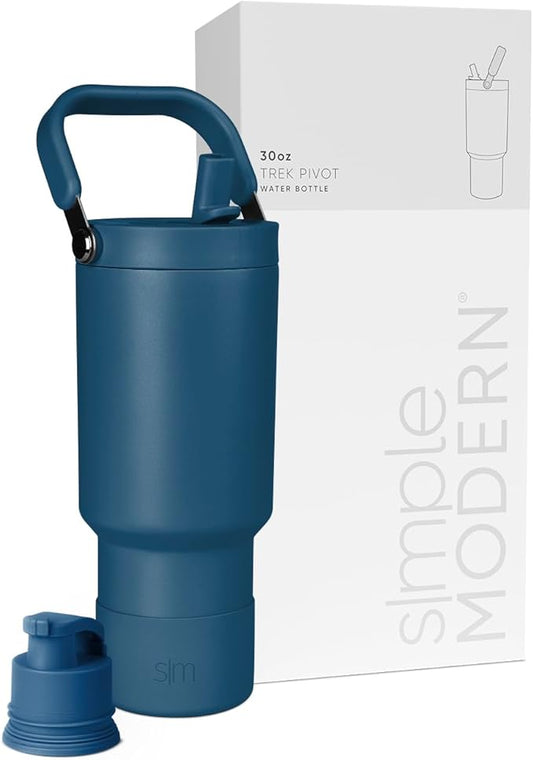 Simple Modern Trek Pivot | 30oz Flip Straw Tumbler with Handle | Water Bottle & Boot | Interchangeable Straw & Chug Lids | Insulated Stainless Steel Jug | Gym Sports Outdoors | Slumberland
