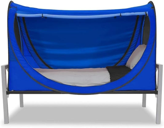 porayhut Privacy Pop up Eclipse Bed Tent Bed Drapes (Blue, Full)
