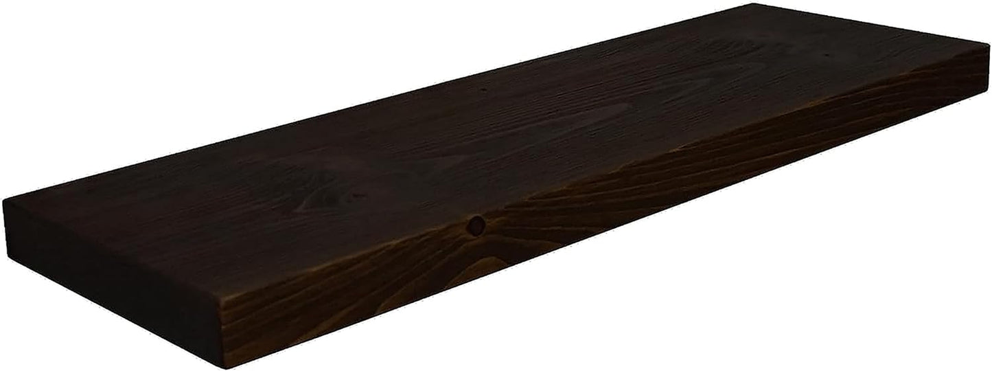 Joel's Antiques 48 Inch Wooden Floating Shelves for Wall - 48x12x2 in - Made of Natural Wood - Long Heavy Duty Rustic Wall Shelves for Bedroom - Perfect for Living Room, Kitchen - Mocha
