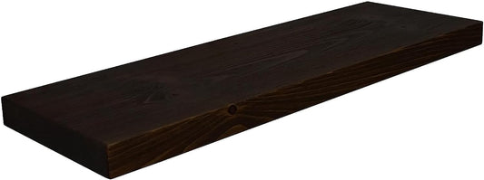 Joel's Antiques 24 Inch Wooden Floating Shelves for Wall - 24x12x2 in - Made of Natural Wood - Short Deep Heavy Duty Rustic Wall Shelves for Bedroom - Perfect for Bathroom, Kitchen - Mocha
