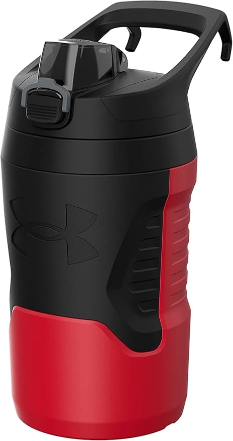Under Armour Sports Water Jug, 64oz Insulated Water Bottle w/Handle, Half Gallon, Fence Hook, Leak Resistant, Baseball, Football & More