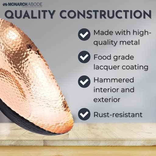 Monarch Abode Hand Hammered Decorative Bowl for Home Decor, 12.75-Inch Black and Nickel Plated – Key Bowl for Entryway Table, Catch All, Decorative Fruit Basin, Key Holder, Bowls for Home Decor