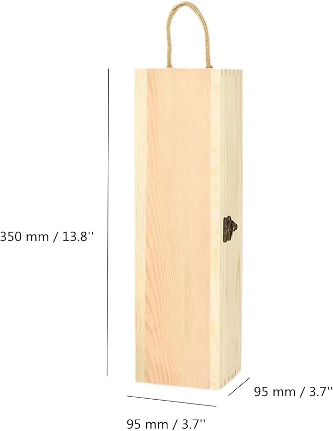 TANG SONG Wooden Wine Box Single Wine Bottle Storage Wine Gift Box with Locking Latch for Any Occasion