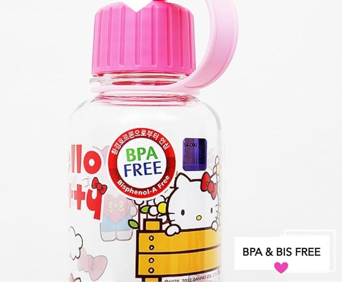 Hello Kitty 18oz (480ml) Water Bottles - 2 in One Pack - BIS & BPA Free - Aesthetic Bubble Wrap Packaging - For Indoor Outdoor Use - All Ages