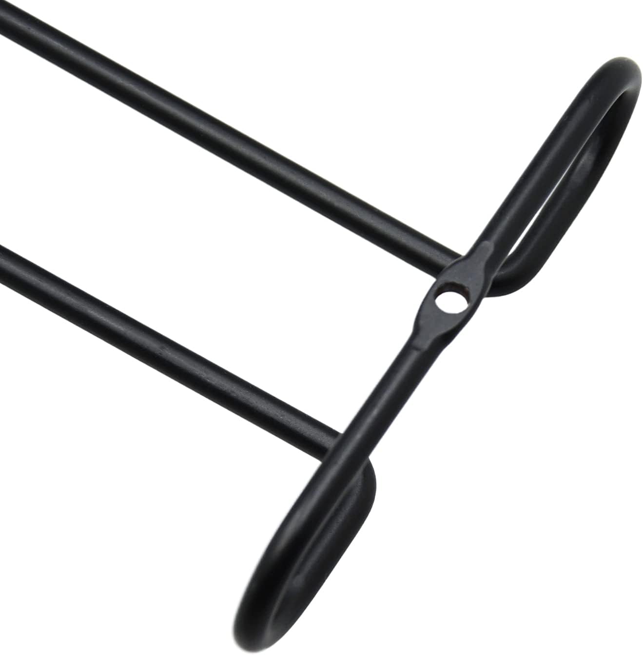 10 Inch Wine Glass Rack Under Cabinet Shelf Stemware Storage Hanging Hanger Organizer Glasses Holder with Drying Under Counter Metal for Kitchen and Bar Set of 2 Black