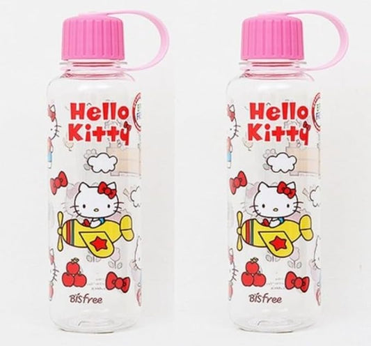 Hello Kitty 18oz (480ml) Water Bottles - 2 in One Pack - BIS & BPA Free - Aesthetic Bubble Wrap Packaging - For Indoor Outdoor Use - All Ages