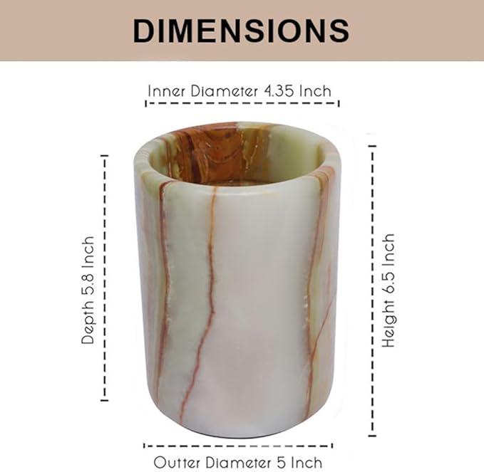 Marble Wine Chiller- Premium Wine Chiller Bucket- Perfect Wine Bottle Chiller- Keep Your Champagne Chiller and Safe- Easily Holds 750ml Bottle - Wine Cooler (Onyx Green)