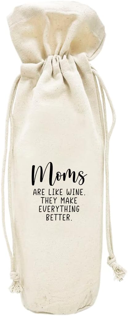 Andaz Press Mothers Day Wine Bag, Moms Are Like Wine, Mothers Day Wine Bottle Cover, Mother's Day Gifts, Canvas Wine Gift Bag Champagne Bottle Bag Funny Wine Bags For Wine Bottles Gifts 1-Pack