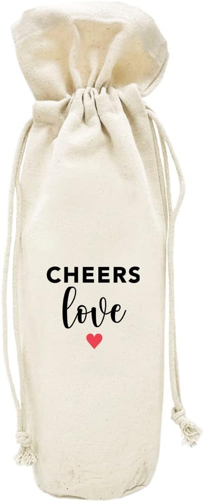 Andaz Press Mothers Day Wine Bag, Cheers Love, Mothers Day Wine Bottle Cover, Mother's Day Gifts, Canvas Wine Gift Bag Champagne Bottle Bag Funny Wine Bags For Wine Bottles Gifts 1-Pack
