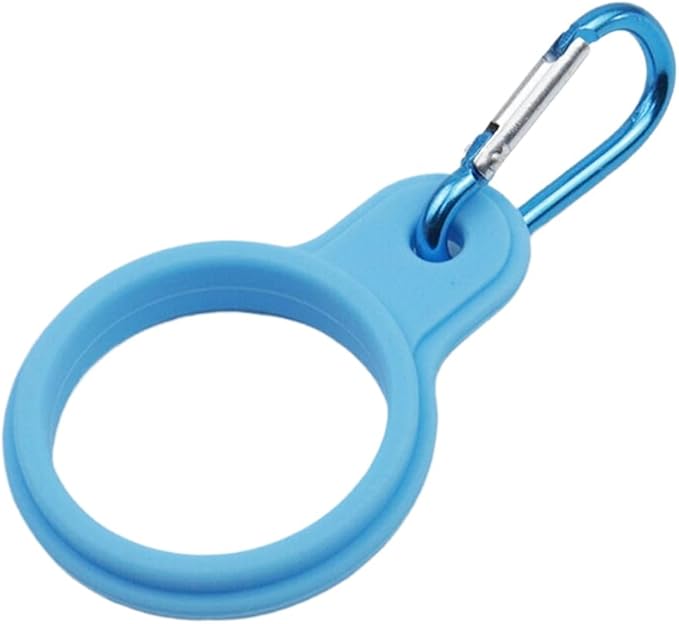 HEVSTIL 8Pcs Water Bottle Clip, Silicone Water Bottle Carrier Water Bottler Holder with Keychain Clip Ring for Outdoor Activities or Daily Use,Blue