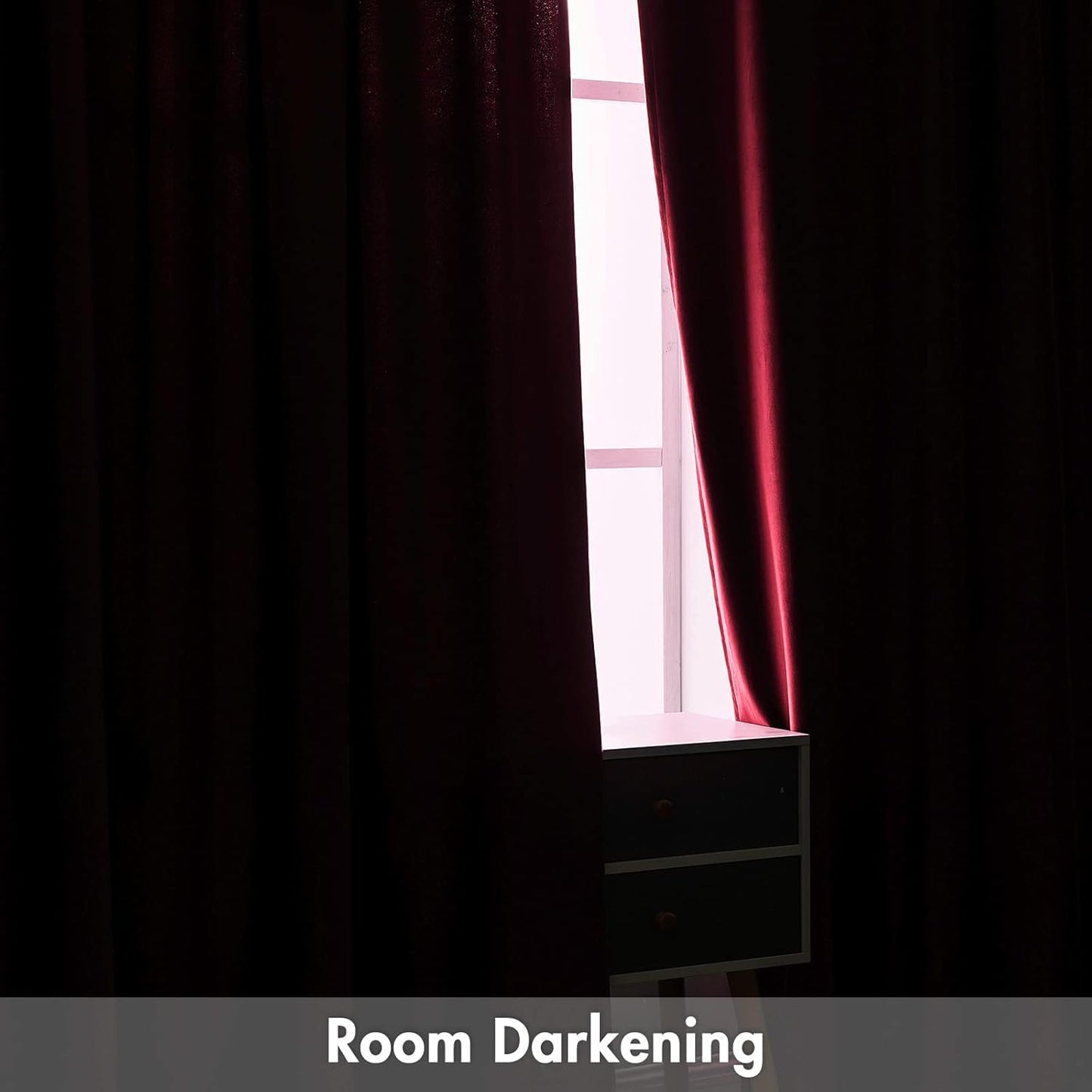 MIULEE Burgundy Velvet Curtains Thermal Insulated Blackout Curtain Christmas Drapes for Bedroom Living Room Darkening 108 Inches Long Curtains Panels Rod Pocket Set of 2