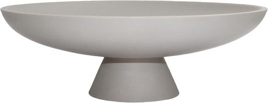 Large Decorative Bowl, Modern Resin Pedestal Bowl for Home Decor, Stylish Fruit Bowl for Kitchen Counter, Chic Key Holder for Entry Table, Grey