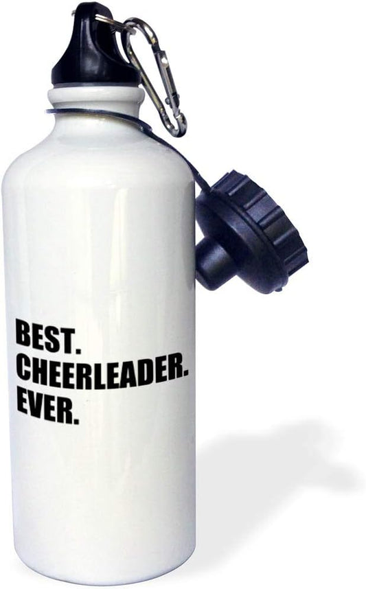 3dRose Best Ever-text-greatest head or team cheerleading girl Sports Water Bottle, 21 oz, Multicolor