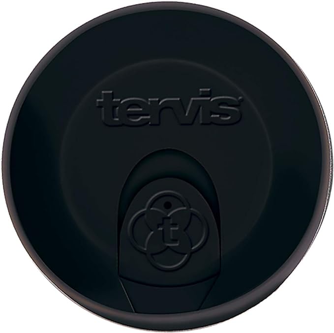 Tervis Travel Lid Made in USA Double Walled Insulated Tumbler Travel Cup Keeps Drinks Cold & Hot, Fits 16oz Tumblers, Black