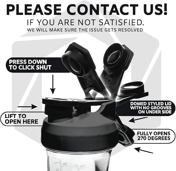 HELIMIX 1.5 Vortex Blender Shaker Bottle Holds Upto 20oz | No Blending Ball or Whisk | USA Made | Portable Pre Workout Whey Protein Drink Shaker Cup | Mixes Cocktails Smoothies Shakes | Top Rack Safe