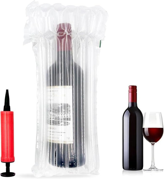 Wine bags for travel,Travel Bags For Wine Bottles Airplane, Wine Travel Bag, Wine Glass Storage Containers,Wine gift bag,Air Filled Packaging Sleeves with Reusable Pump(12 Packs)