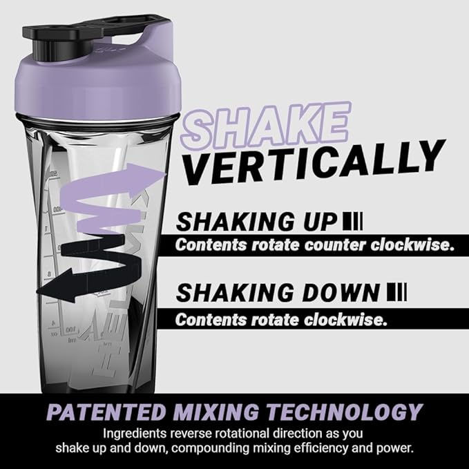 HELIMIX 2.0 Vortex Blender Shaker Bottle Holds upto 28oz | No Blending Ball or Whisk | USA Made | Portable Pre Workout Whey Protein Drink Shaker Cup | Mixes Cocktails Smoothies Shakes | Top Rack Safe