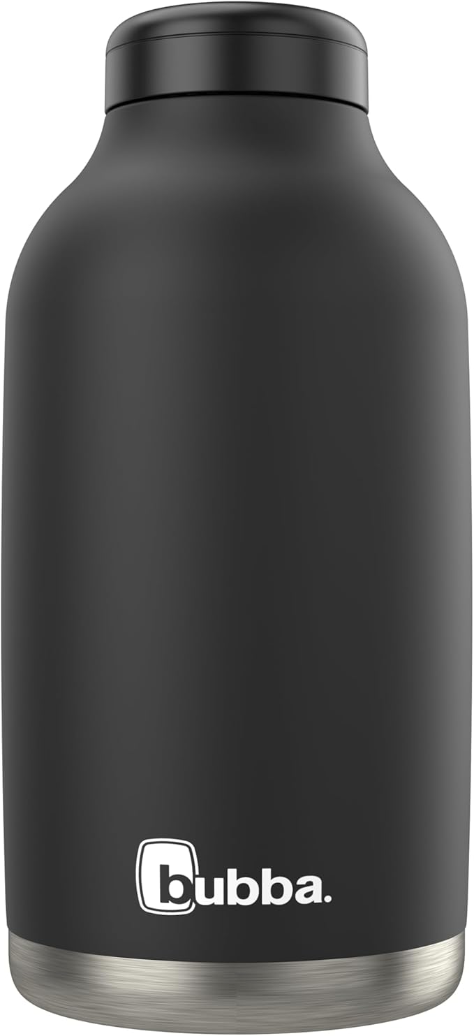 Bubba Radiant Stainless Steel Growler Simple Lid 64oz, Rubberized Water Bottle, Medium, Licorice