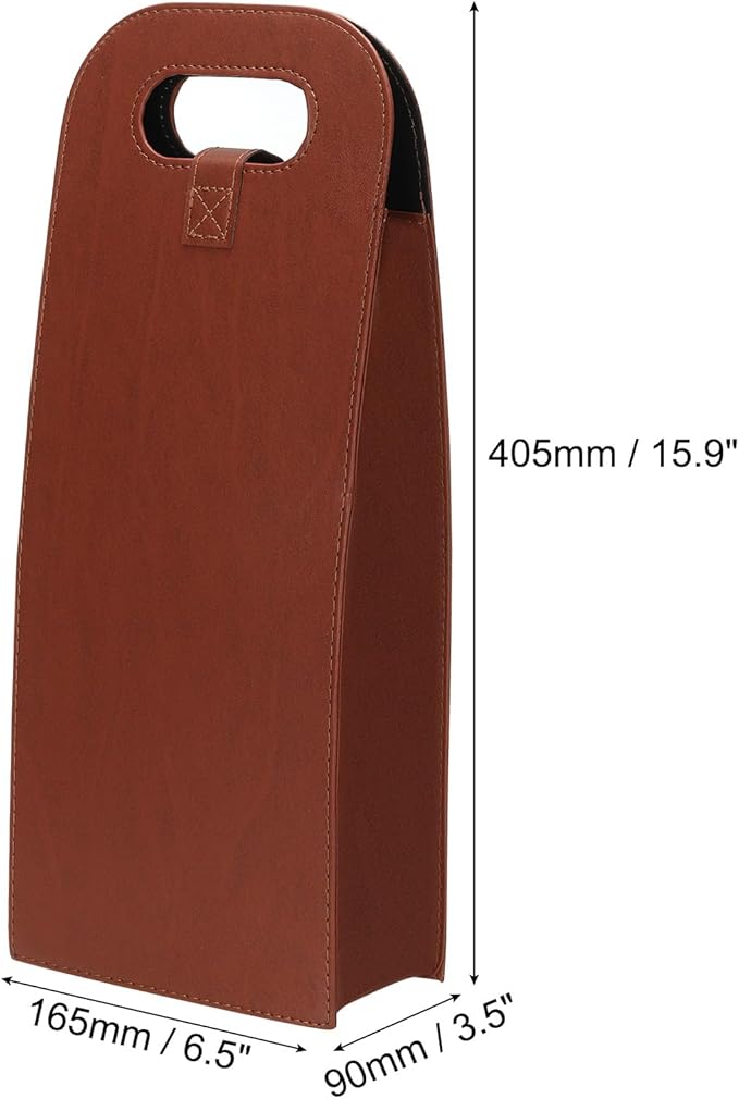 PATIKIL 2 Bottle Wine Gift Bag, Wine Bag Reusable Leather Wine Tote Carrier for Wine Bottles Portable Champagne Gift Bags for Picnic Party Wedding, Coffee