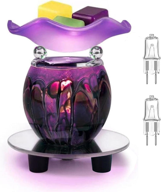 HUNANBANG 1 X Purple Tie Dye Electric Oil Warmer with a Mirrored Base