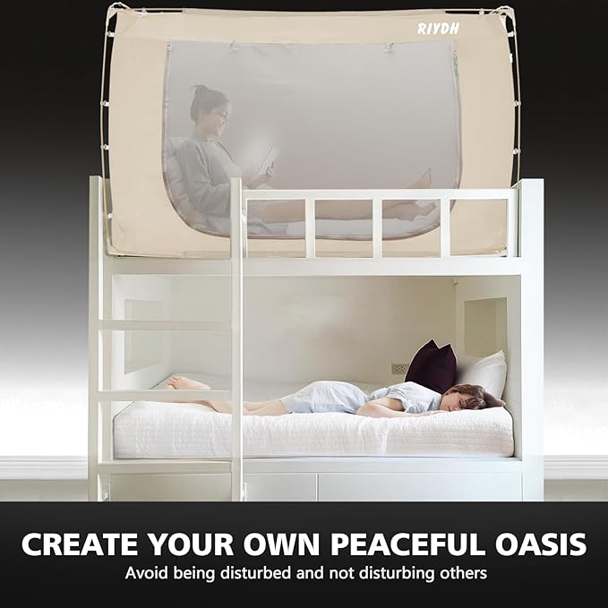 Bed Tent Bed Canopy Bunk Twin Size Tents for Adult and Kids- Portable Dream Tent Indoor Sleeping Tents 70% Blackout with 3 Doors Breathable Big Space Tents