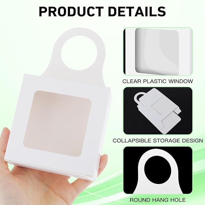 Sibba Kraft Paper Wine Bottle Box 14 Pcs Hanging Foldable Gift Wine Accessory Sets Folding White Bags Reusable Package With Window Handles for Kitchen Dining Engagement Christmas Party