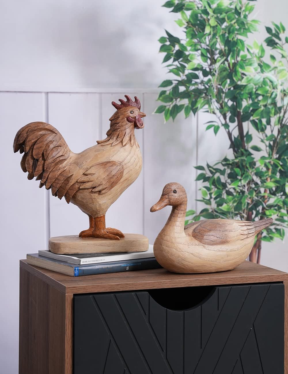 HAUCOZE Duck Decor Statue Animal Figurine Sculpture Modern Arts Polyresin 11.0inch